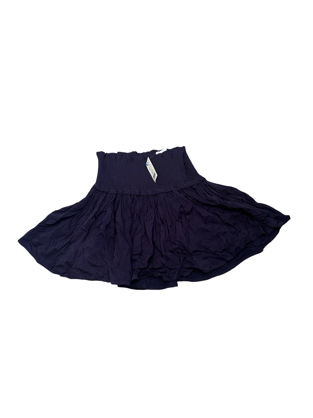 NWT Rockets of Awesome Girls 10/12 Purplish Navy Smocked Waist Flared Skirt